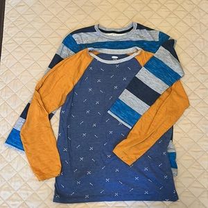 Two Old Navy long sleeve tees